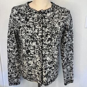 BLOSSOM H Company Korea Black White knit cardigan Womens small